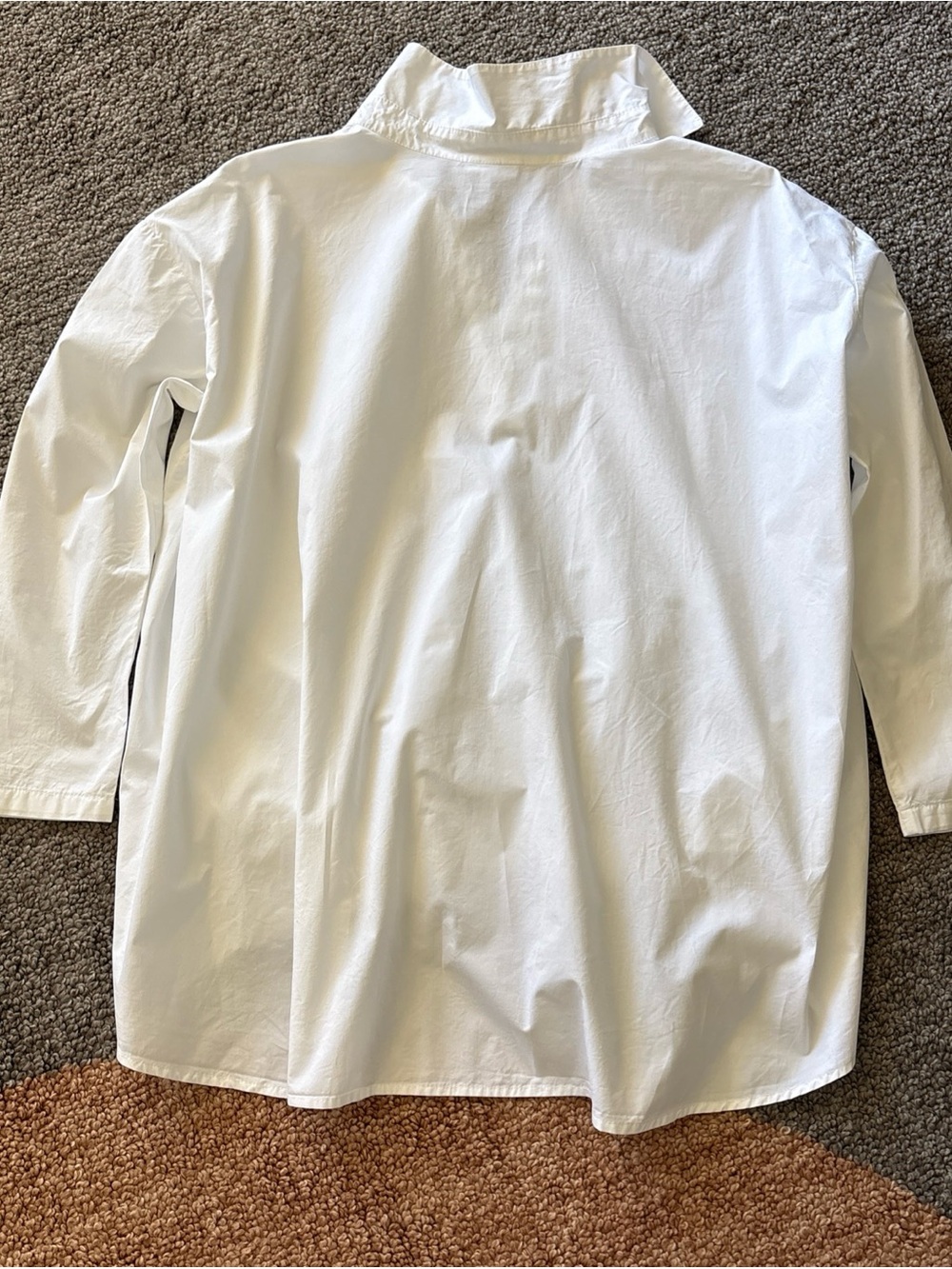 PLANET by Lauren G Size 1 White Cotton Asymmetrical Minimalist Tunic Pockets USA - Picture 4 of 9
